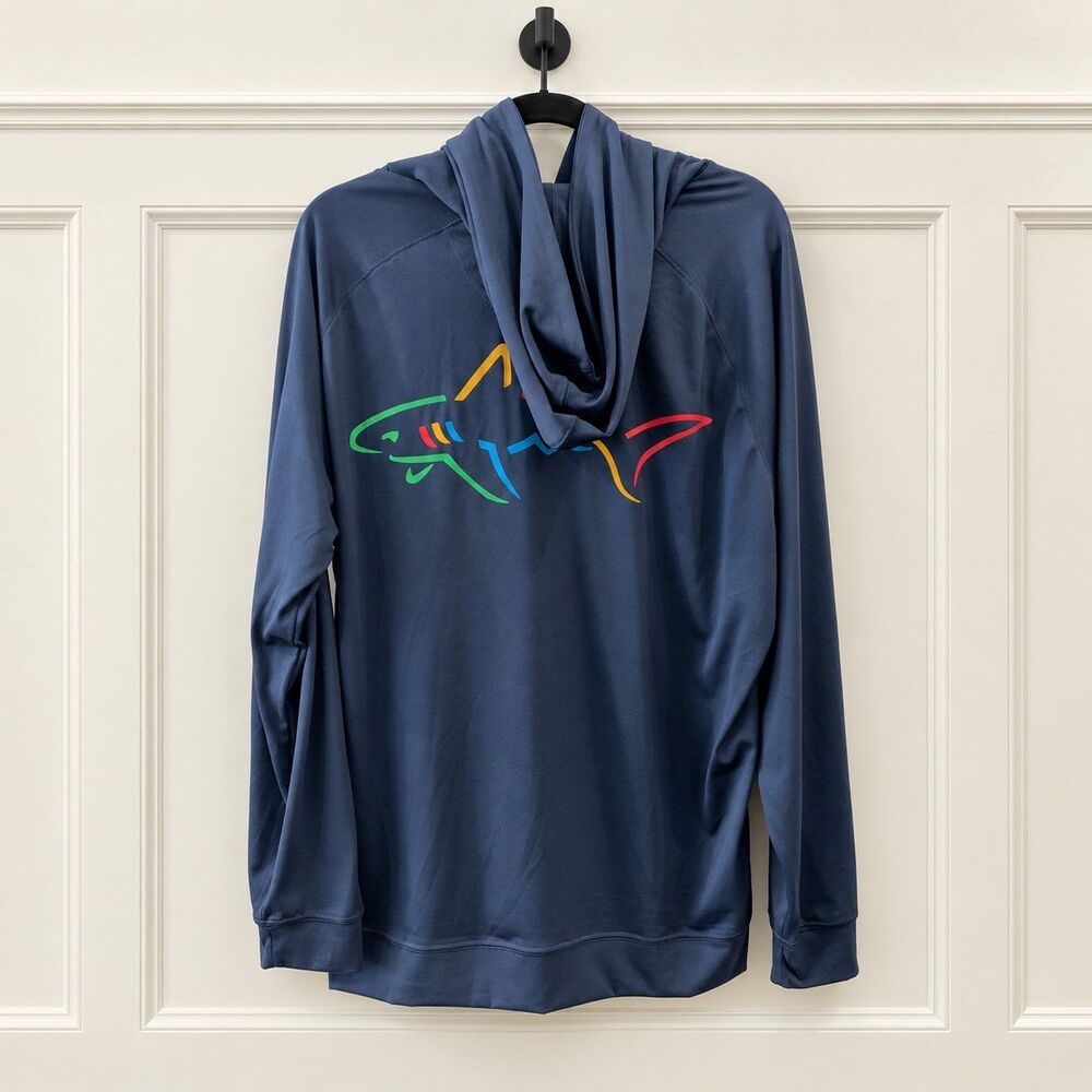 {Greg Norman} Play Dry shark graphic hoodie, XL